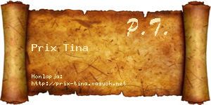 Prix Tina névjegykártya